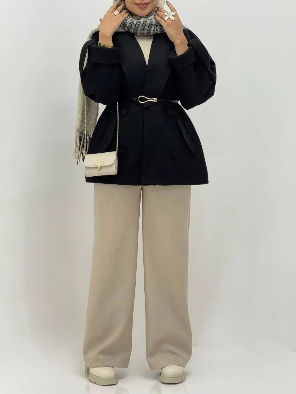 3806-پالتو آستردار آهو